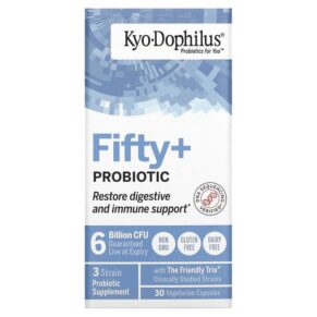Thực phẩm chức năng Kyolic Kyo-Dophilus Fifty+ Probiotic 6 Billion CFU 30 Vegetarian Capsules 023542620437