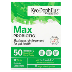 Thực phẩm chức năng Kyolic Kyo-Dophilus Max Probiotic 50 Billion CFU 30 Vegetarian Capsules 023542633932