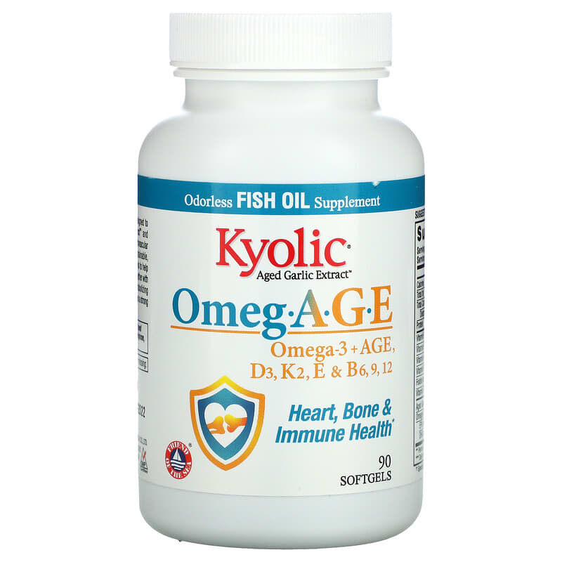 Kyolic Omeg.A.G.E Omega-3 + AGE D3 K2 E & B6 9 12 Heart Bone & Immune Health 90 Softgels 8 Thực phẩm chức năng Kyolic Omeg.A.G.E Omega-3 + AGE D3 K2 E & B6 9 12 Heart Bone & Immune Health 90 Softgels 023542152495