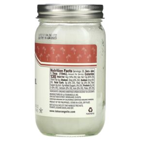 Thực phẩm bổ sung La Tourangelle Organic Virgin Coconut Oil 14 fl oz (414 ml) 857190000736
