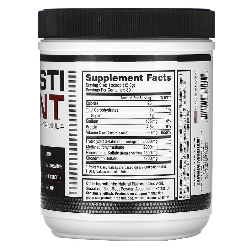 Labrada Nutrition ElastiJoint Joint Support Formula Fruit Punch Flavor 13.54 oz (384 g) 2 Thực phẩm bổ sung Labrada Nutrition ElastiJoint Joint Support Formula Fruit Punch Flavor 13.54 oz (384 g) 710779361010