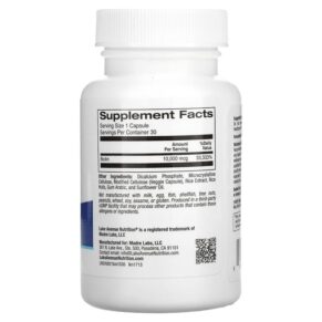 Lake Avenue Nutrition Biotin 10.000 mcg 30 Veggie Capsules 3 Thực phẩm bổ sung Lake Avenue Nutrition Biotin 10.000 mcg 30 Veggie Capsules 898220017133