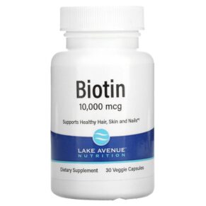 Thực phẩm chức năng Lake Avenue Nutrition Biotin 10.000 mcg 30 Veggie Capsules 898220017133