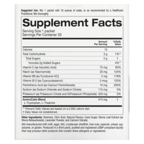 Thực phẩm bổ sung Lake Avenue Nutrition Calm Powder Drink Mix Blueberry Lavender 20 Packets 0.19 oz (5.5 g) Each 898220020997