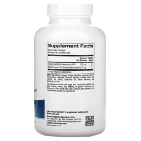 Lake Avenue Nutrition CoQ10 Plus Bioperine 100 mg 365 Veggie Softgels 3 Thực phẩm bổ sung Lake Avenue Nutrition CoQ10 Plus Bioperine 100 mg 365 Veggie Softgels 898220017799