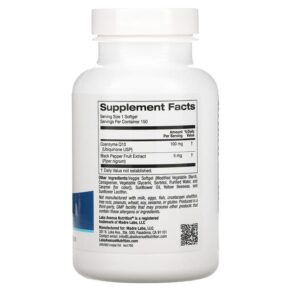 Thực phẩm bổ sung Lake Avenue Nutrition CoQ10 with Bioperine 100 mg 150 Veggie Softgels 898220017805