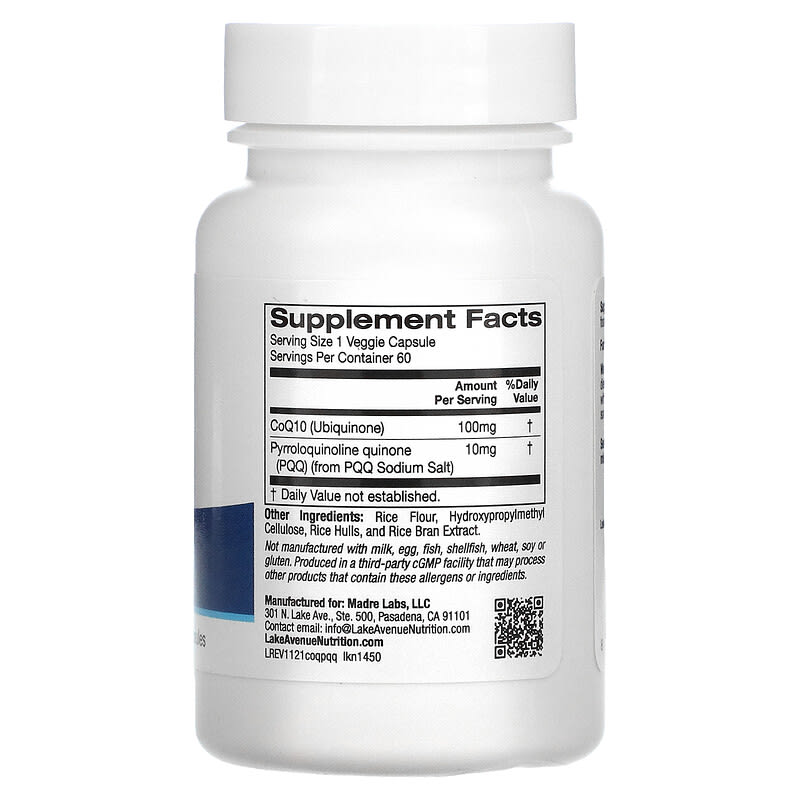 Lake Avenue Nutrition CoQ10 with PQQ 100 mg 60 Veggie Capsules 2 Thực phẩm bổ sung Lake Avenue Nutrition CoQ10 with PQQ 100 mg 60 Veggie Capsules 898220014507