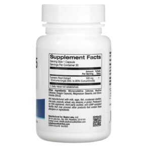 Thực phẩm bổ sung Lake Avenue Nutrition Curcumin 95 500 mg 30 Veggie Capsules 898220020027