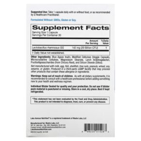 Lake Avenue Nutrition Digestive Support Probiotic Probiotic & Prebiotic Blend 20 Billion CFUs 30 Veggie Capsules 3 Thực phẩm bổ sung Lake Avenue Nutrition Digestive Support Probiotic Probiotic & Prebiotic Blend 20 Billion CFUs 30 Veggie Capsules 898220015283