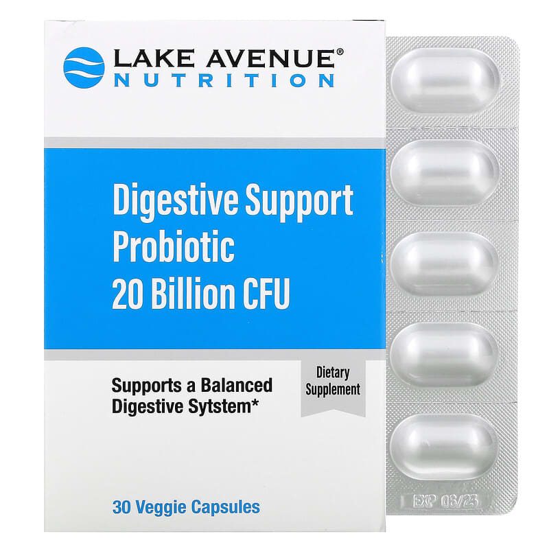 Lake Avenue Nutrition Digestive Support Probiotic Probiotic & Prebiotic Blend 20 Billion CFUs 30 Veggie Capsules 8 Thực phẩm chức năng Lake Avenue Nutrition Digestive Support Probiotic Probiotic & Prebiotic Blend 20 Billion CFUs 30 Veggie Capsules 898220015283