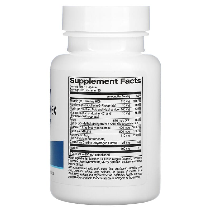 Lake Avenue Nutrition High Potency Vitamin B Complex 30 Veggie Capsules 2 Thực phẩm bổ sung Lake Avenue Nutrition High Potency Vitamin B Complex 30 Veggie Capsules 898220020898