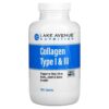 Thực phẩm chức năng Lake Avenue Nutrition Hydrolyzed Collagen Type I & III 1.000 mg 365 Tablets 898220015559