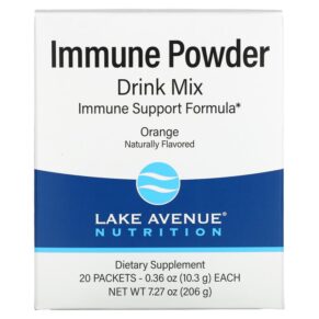 Thực phẩm chức năng Lake Avenue Nutrition Immune Powder Drink Mix Orange 20 Packets 0.36 oz (10.3 g) Each 898220020966