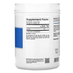 Thực phẩm bổ sung Lake Avenue Nutrition L-Serine Unflavored Powder 2.2 lb (1 kg) 898220014484