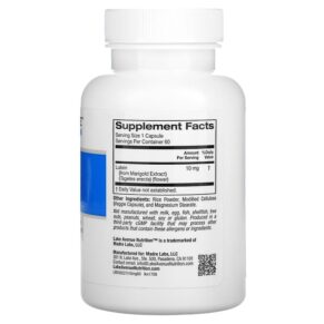 Lake Avenue Nutrition Lutein 10 mg 60 Veggie Capsules 3 Thực phẩm bổ sung Lake Avenue Nutrition Lutein 10 mg 60 Veggie Capsules 898220017096