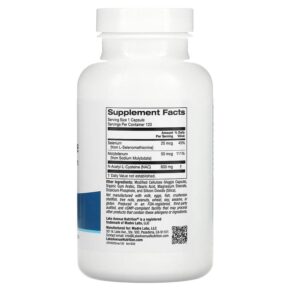 Thực phẩm bổ sung Lake Avenue Nutrition N-Acetyl-L- Cysteine 600 mg 120 Veggie Capsules 898220016396