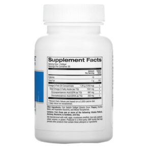 Thực phẩm bổ sung Lake Avenue Nutrition Omega-3 Fish Oil 1250 mg 30 Fish Gelatin Softgels 898220018611