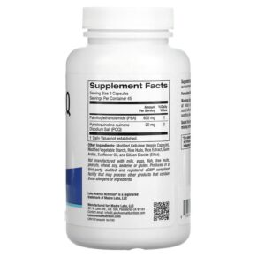 Thực phẩm bổ sung Lake Avenue Nutrition PEA 300 mg + PQQ 10 mg 90 Veggie Capsules 898220015924