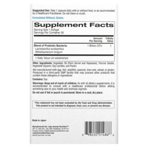 Thực phẩm bổ sung Lake Avenue Nutrition Probiotic Minis 2 Strain Blend 1 Billion CFU 30 Softgels 898220014866