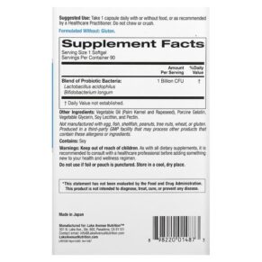 Thực phẩm bổ sung Lake Avenue Nutrition Probiotic Minis 2 Strain Blend 1 Billion CFU 90 Softgels 898220014873