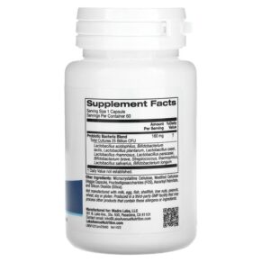 Thực phẩm bổ sung Lake Avenue Nutrition Probiotics 10 Strain Blend 25 Billion CFU 60 Veggie Capsules 898220014224