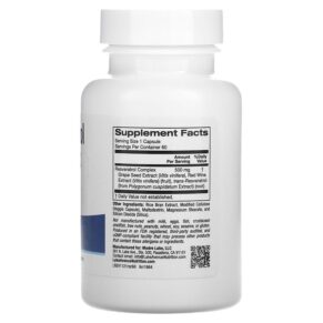 Thực phẩm bổ sung Lake Avenue Nutrition Resveratrol Complex 500 mg 60 Veggie Capsules 898220016648