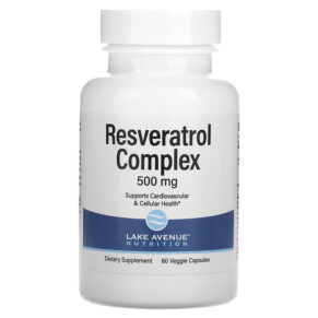 Thực phẩm chức năng Lake Avenue Nutrition Resveratrol Complex 500 mg 60 Veggie Capsules 898220016648