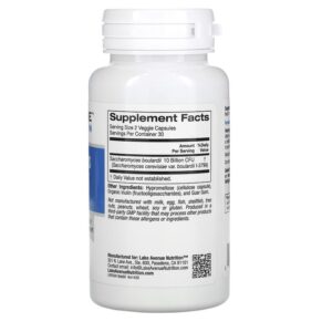 Thực phẩm bổ sung Lake Avenue Nutrition Saccharomyces Boulardii Probiotic Yeast 10 Billion CFU 60 Veggie Capsules 898220014200