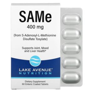 Thực phẩm chức năng Lake Avenue Nutrition SAMe (Disulfate Tosylate) 400 mg 60 Enteric Coated Tablets 898220016518
