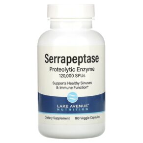 Thực phẩm chức năng Lake Avenue Nutrition Serrapeptase Proteolytic Enzyme 120.000 SPUs 180 Veggie Capsules 898220015726