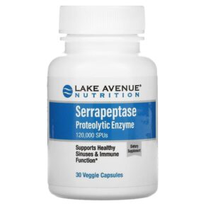 Thực phẩm chức năng Lake Avenue Nutrition Serrapeptase Proteolytic Enzyme 120.000 SPUs 30 Veggie Capsules 898220015719