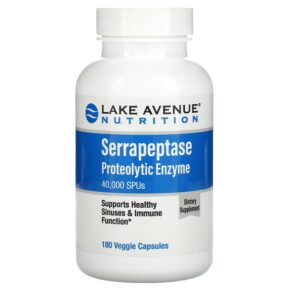 Thực phẩm chức năng Lake Avenue Nutrition Serrapeptase Proteolytic Enzyme 40.000 SPUs 180 Veggie Capsules 898220015740