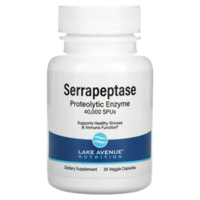 Thực phẩm chức năng Lake Avenue Nutrition Serrapeptase Proteolytic Enzyme 40.000 SPUs 30 Veggie Capsules 898220015733