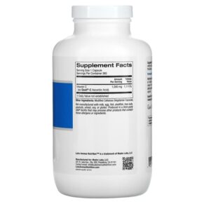 Thực phẩm bổ sung Lake Avenue Nutrition Vitamin C Quali-C 1.000 mg 365 Veggie Capsules 898220014101