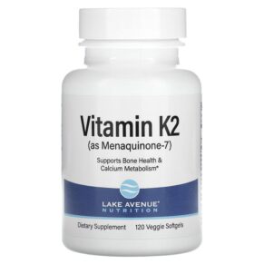 Thực phẩm chức năng Lake Avenue Nutrition Vitamin K2 (as Menaquinone-7) 50 mcg 120 Veggie Softgels 898220015504
