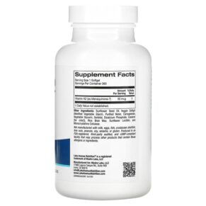 Thực phẩm bổ sung Lake Avenue Nutrition Vitamin K2 (as Menaquinone-7) 50 mcg 360 Veggie Softgels 898220015511