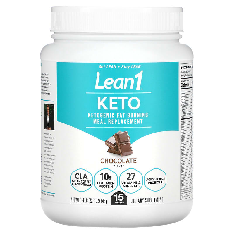 Lean1 Keto Ketogenic Fat Burning Meal Replacement Chocolate 1.4 lb (645 g) 8 Thực phẩm chức năng Lean1 Keto Ketogenic Fat Burning Meal Replacement Chocolate 1.4 lb (645 g) 810033014567