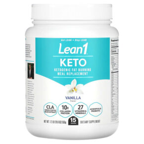 Thực phẩm chức năng Lean1 Keto Ketogenic Fat Burning Meal Replacement Vanilla 1.2 lb (555 g) 810033014550