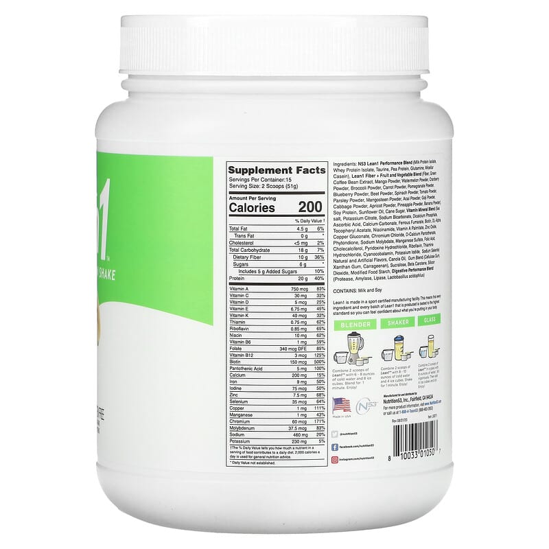 Lean1 Original Fat Burning Protein Shake Banana 1.68 lbs (765 g) 2 Thực phẩm bổ sung Lean1 Original Fat Burning Protein Shake Banana 1.68 lbs (765 g) 810033010507