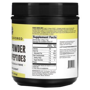 Thực phẩm bổ sung Left Coast Performance MCT Oil Powder Collagen Peptides with Prebiotic Acacia Fibre Vanilla 16 oz (454 g) 644216979288