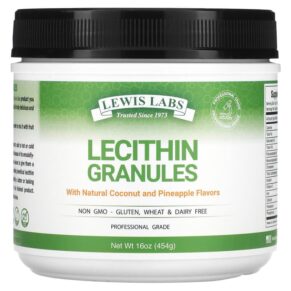 Thực phẩm chức năng Lewis Labs Lecithin Granules Natural Coconut and Pineapple 16 oz (454 g) 042515435144