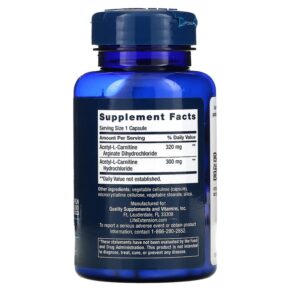 Thực phẩm bổ sung Life Extension Acetyl-L-Carnitine Arginate 90 Capsules 737870197492