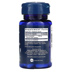 Thực phẩm bổ sung Life Extension Bioactive Milk Peptides 30 Vegetarian Capsules 737870151234