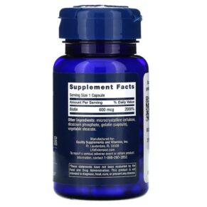 Thực phẩm bổ sung Life Extension Biotin 600 mcg 100 Capsules 737870102106