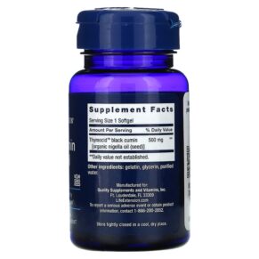 Thực phẩm bổ sung Life Extension Black Cumin Seed Oil 60 Softgels 737870170969