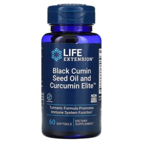 Thực phẩm chức năng Life Extension Black Cumin Seed Oil and Curcumin Elite 60 Softgels 737870231066