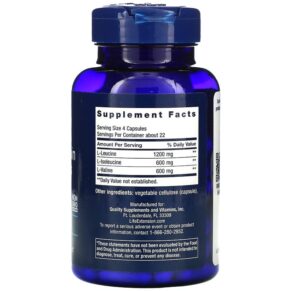 Thực phẩm bổ sung Life Extension Branched Chain Amino Acids 90 Capsules 737870125396
