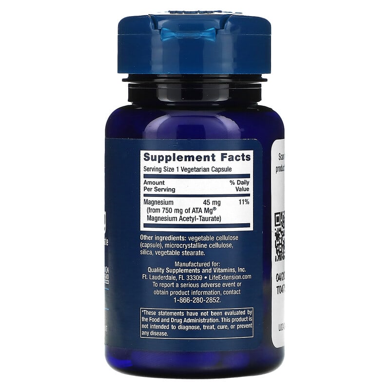 Life Extension Calm-Mag Magnesium Acetyl Taurinate 30 Vegetarian Capsules 2 Thực phẩm bổ sung Life Extension Calm-Mag Magnesium Acetyl Taurinate 30 Vegetarian Capsules 737870243434