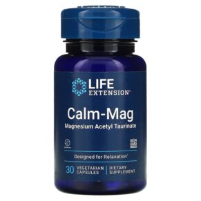 Thực phẩm chức năng Life Extension Calm-Mag Magnesium Acetyl Taurinate 30 Vegetarian Capsules 737870243434