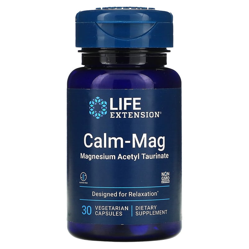 Life Extension Calm-Mag Magnesium Acetyl Taurinate 30 Vegetarian Capsules 8 Thực phẩm chức năng Life Extension Calm-Mag Magnesium Acetyl Taurinate 30 Vegetarian Capsules 737870243434